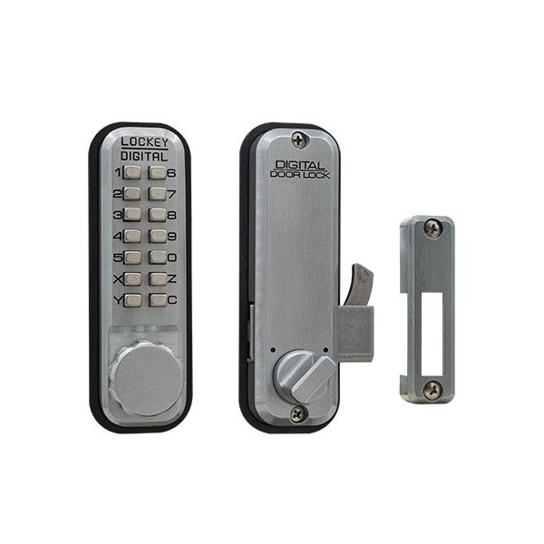 Mechanical Keyless Combination Hook Bolt Lock Fits Doors Up To 3 Thick Satin Chrome
